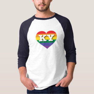 Camiseta Me encanta el corazón arcoiris de Kentucky