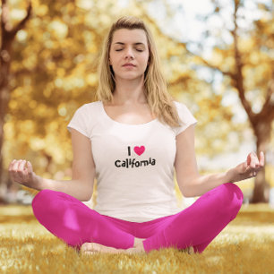 Camiseta Me encanta el corazón caliente rosado de Californi