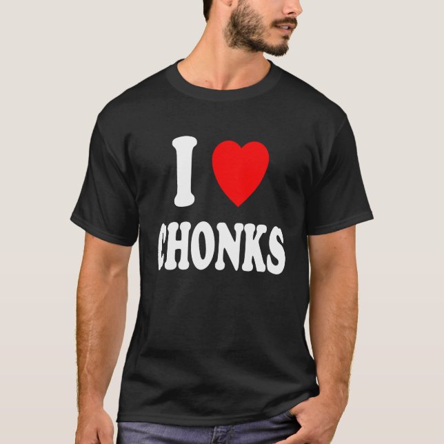 Camiseta Me Encanta El Corazón Chonks Chubby Big Cat Kitty  (Anverso)