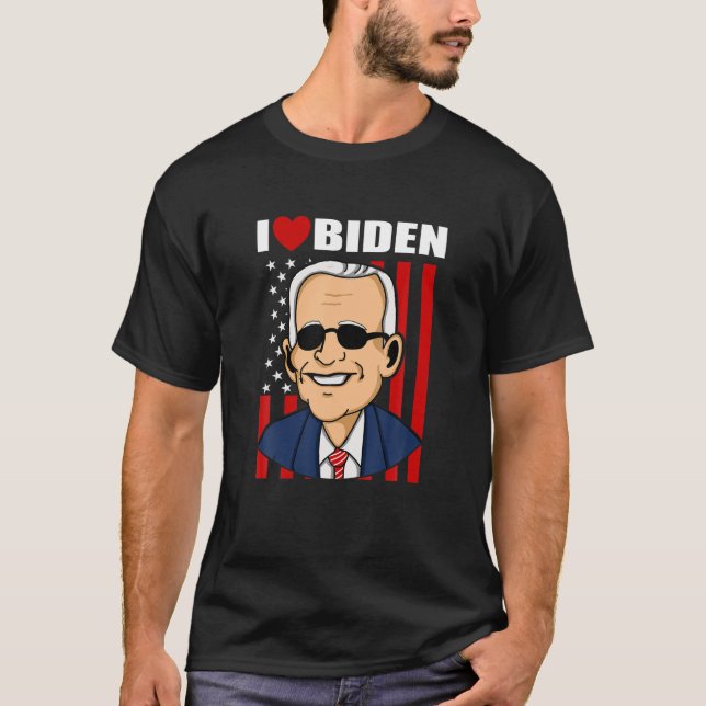 Camiseta Me encanta el corazón de Biden Pro presidente Joe  (Anverso)