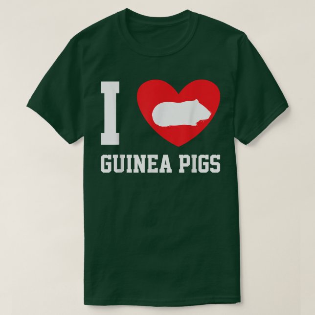 Camiseta Me Encanta El Corazón De Cerdos De Guinea Lover T- (Diseño del anverso)