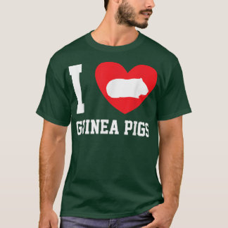 Camiseta Me Encanta El Corazón De Cerdos De Guinea Lover T-