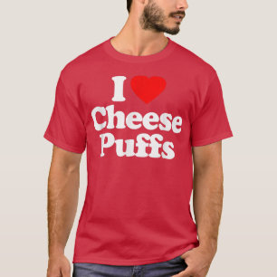 Camiseta Me Encanta El Corazón De Las Puffs De Queso.