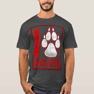 Camiseta Me encanta el corazón de los lobos de traza