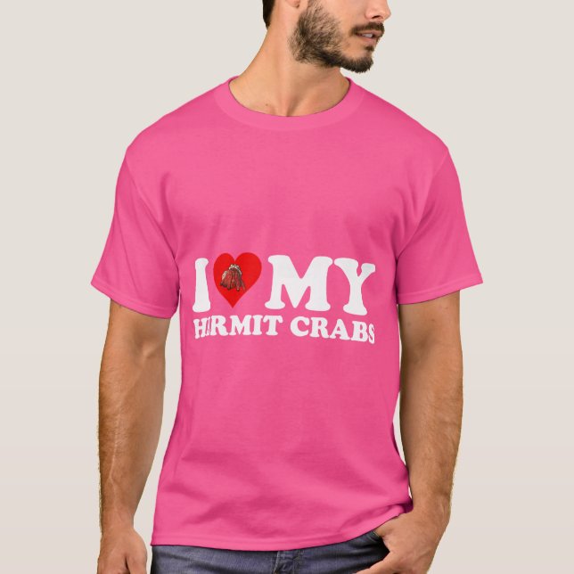 Camiseta Me encanta el corazón de mi ermitaño cangrejos div (Anverso)