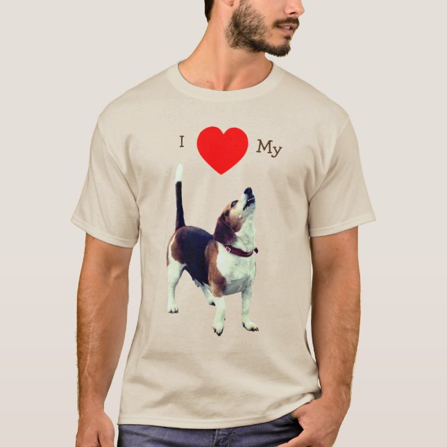 Camiseta Me encanta el corazón de mi perro Beagle (Anverso)