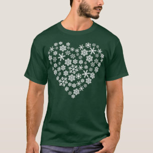 Camiseta Me encanta el corazón de Snowflake de nieve