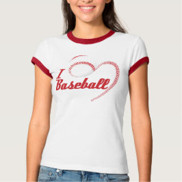 Camiseta Me encanta el corazón del béisbol