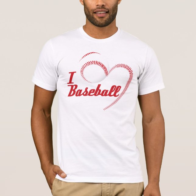 Camiseta Me encanta el corazón del béisbol (Anverso)