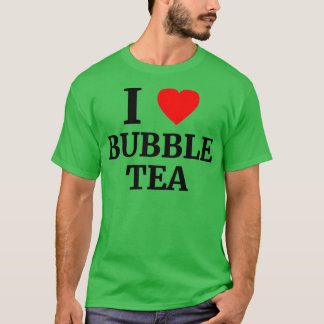 Camiseta Me encanta el corazón del té de burbujas