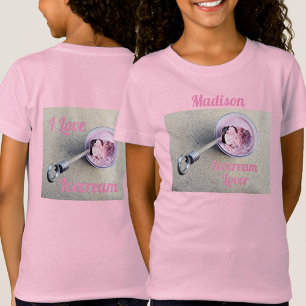 Camiseta Me Encanta El Corazón Divertido De Icecream