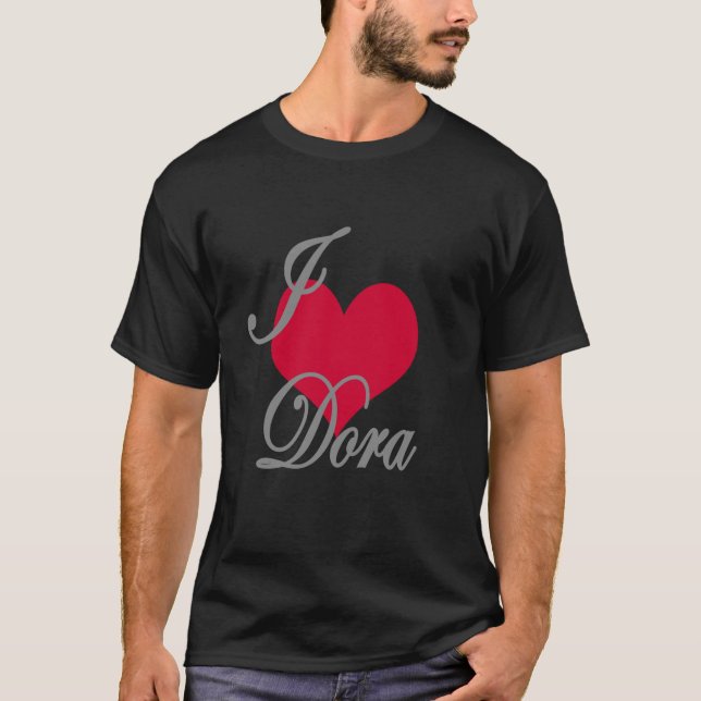 Camiseta Me encanta el corazón Dora Oscuro (Anverso)