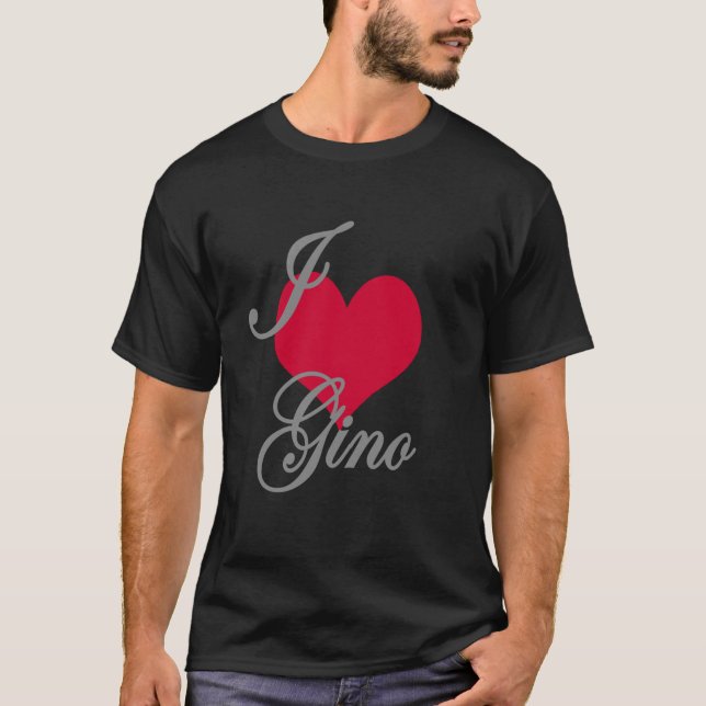 Camiseta Me encanta el corazón Gino oscuro (Anverso)
