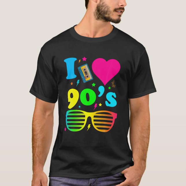 Camiseta Me Encanta El Corazón Gracioso De Los 90, Los Nove (Anverso)