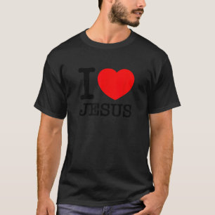 Camiseta Me encanta el corazón Jesús el corazón rojo el neg