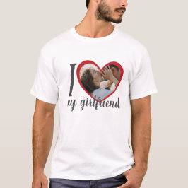 Camiseta Me encanta el corazón mi novia personalizado foto