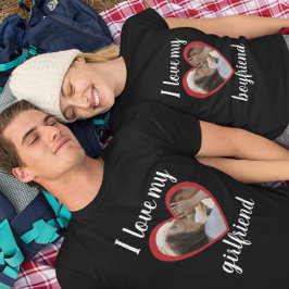 Camiseta Me encanta el corazón mi novia personalizado foto