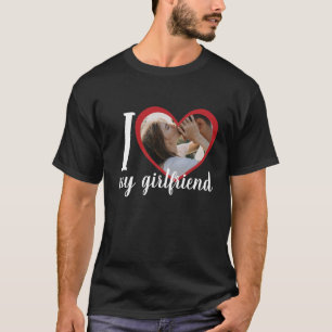 Camiseta Me encanta el corazón mi novia personalizado foto 