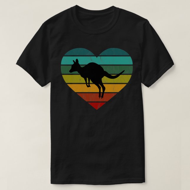 Camiseta Me encanta el corazón retro de Kangaroos Wallaby (Diseño del anverso)