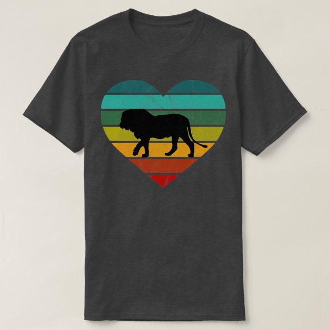 Camiseta Me encanta el corazón retro de los leones (Diseño del anverso)