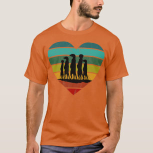 Camiseta Me encanta el corazón retro de Meerkats