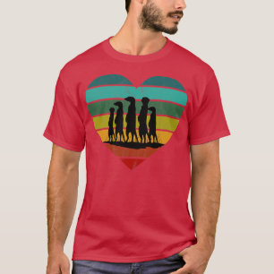Camiseta Me encanta el corazón retro de Meerkats
