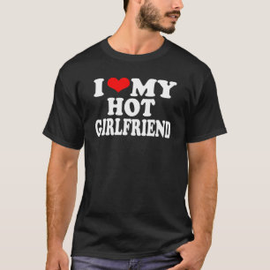 Camiseta Me Encanta El Corazón Rojo Amo A Mi Novia Caliente