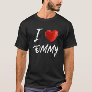 Camiseta Me Encanta El Corazón TOMMY Familia Nombre Camiset