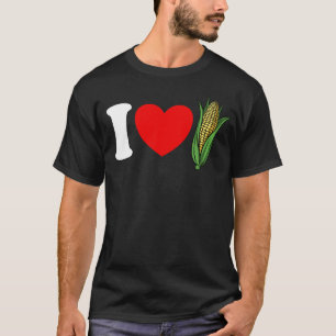 Camiseta Me encanta el Corn Rojo Corazón Funny Lover I Love