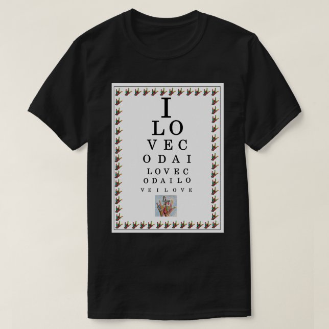 CAMISETA ME ENCANTA EL CUADRO DE OJOS CODA (Diseño del anverso)