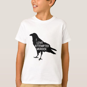 Camiseta Me encanta el cuervo de Halloween de asesinato int