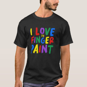 Camiseta Me Encanta El Dedo Pintando A Los Niños Pintura De