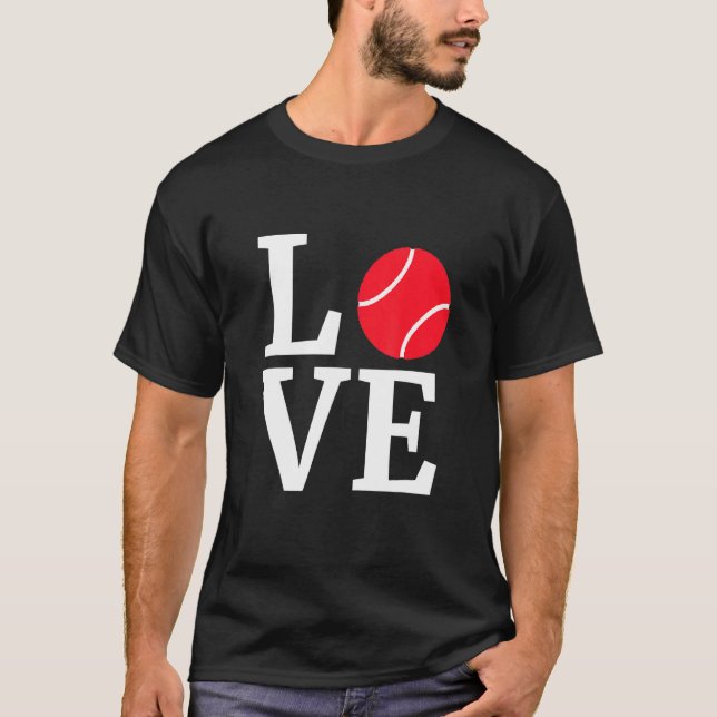 Camiseta Me Encanta El Día de San Valentín De Tenis (Anverso)