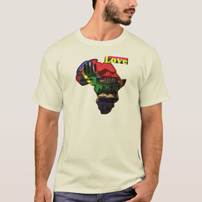 Camiseta Me encanta el diseño de impresión de Africa Tee (Anverso)