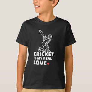 Camiseta  Me encanta el diseño de la silueta de cricket.