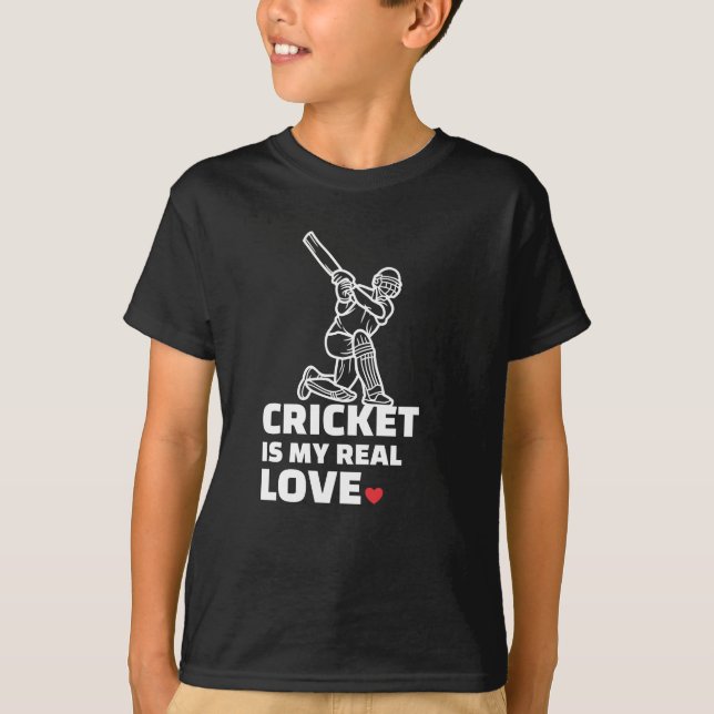 Camiseta  Me encanta el diseño de la silueta de cricket. (Anverso)