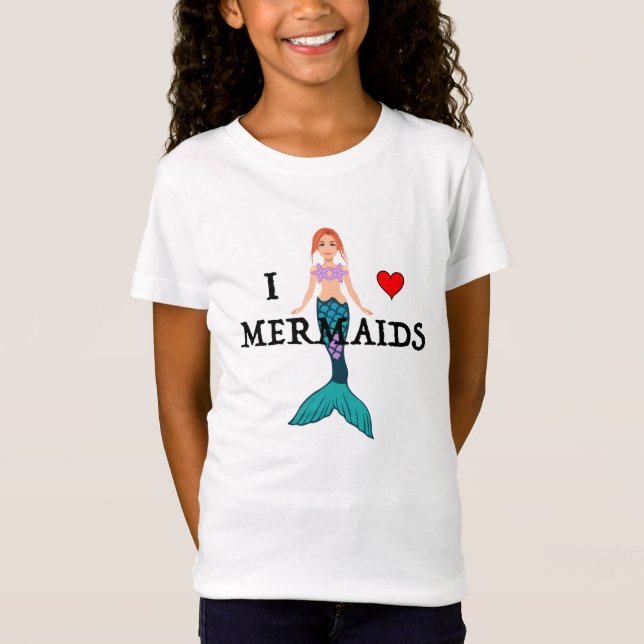 Camiseta Me encanta el diseño de las sirenas - Chicas fino  (Anverso)
