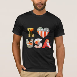 Camiseta Me encanta el diseño de letreros de EE. UU.