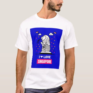 Camiseta Me Encanta El Diseño De Merlion En Singapur Para T