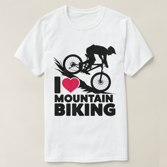 Camiseta Me encanta el diseño de siluetas de ciclismo de mo (Diseño del anverso)