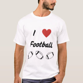 Camiseta Me encanta el diseño de textos de fútbol