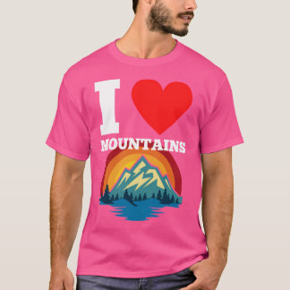 Camiseta Me Encanta El Diseño Del Corazón De Las Montañas P
