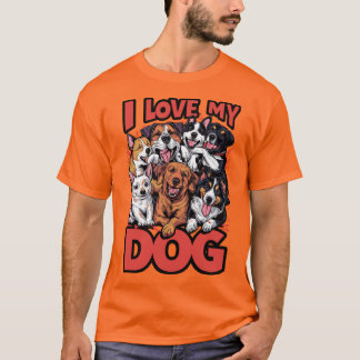Camiseta Me Encanta El Diseño Gráfico De Mi Perro