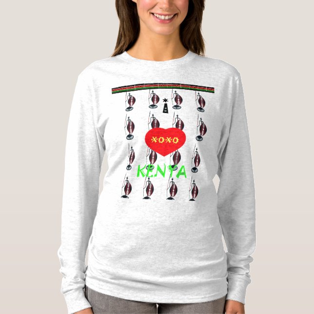 Camiseta Me encanta el diseño maasai de Kenia (Anverso)