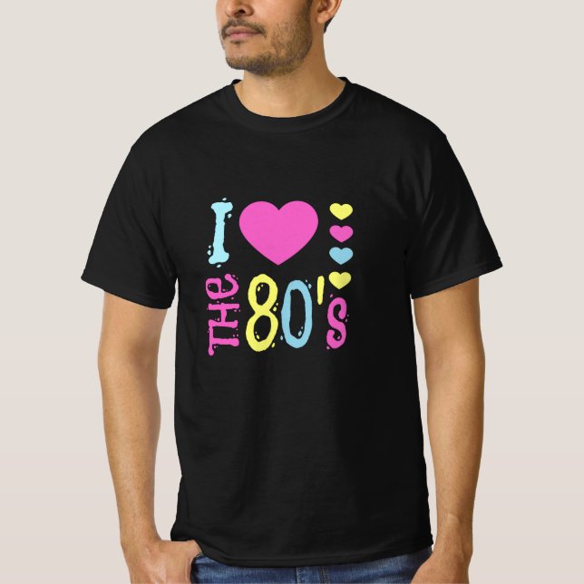 Camiseta Me encanta el disfraz disco de los años 80 (Anverso)