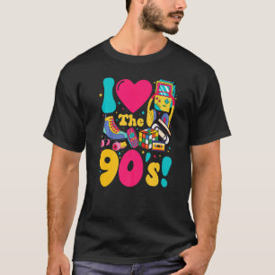 Camiseta Me encanta el disfraz retro Fiesta 90 para los hom