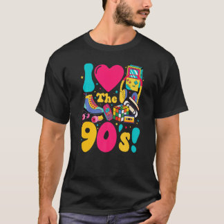 Camiseta Me encanta el disfraz retro Fiesta 90 para los hom