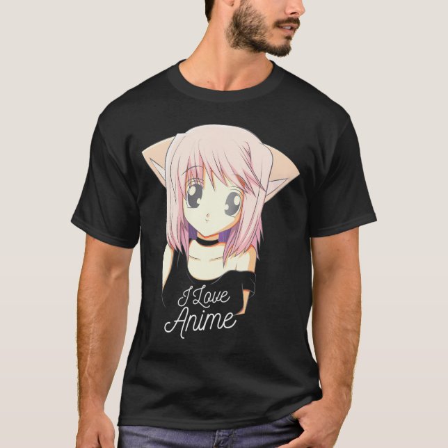 Camiseta Me encanta el dulce anime Chica japonés (Anverso)