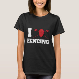 Camiseta Me encanta el esgrimidor de diseño de esgrima