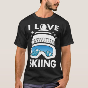 Camiseta Me encanta el esquí de estilo libre Googles Ski Po